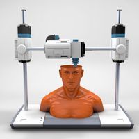 the torso and head of a man being 3-D printed