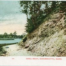 A postcard from the early 1900s depicting an Indigenous midden in Damariscotta, Maine.